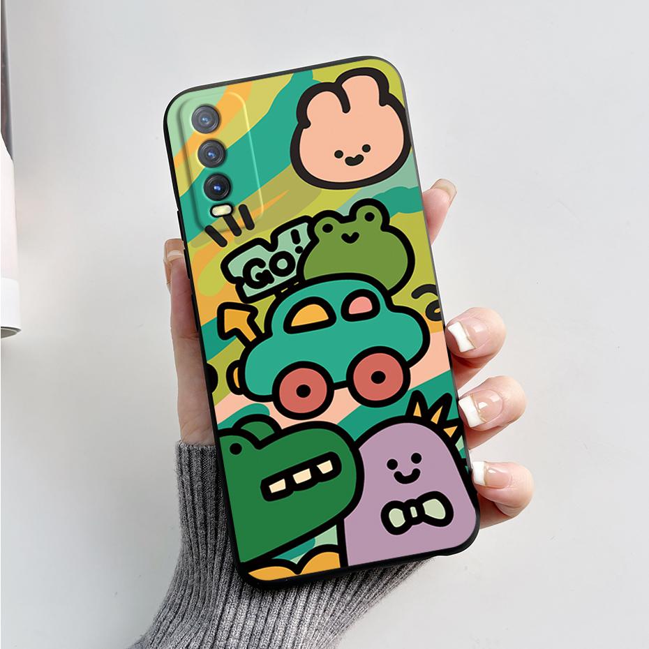 Soft Case For Vivo V2027 Cover Vivo Y11s Y12s Y12a Y20 Y20s Y20i Phone Cases Cute Rabbit Panda Pattern Silicon Capas For Y20 20S