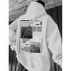 Oversized Hooded Sweatshirt With Vintage NYC Statue Of Liberty Print Unisex Streetwear Casual Winter Top