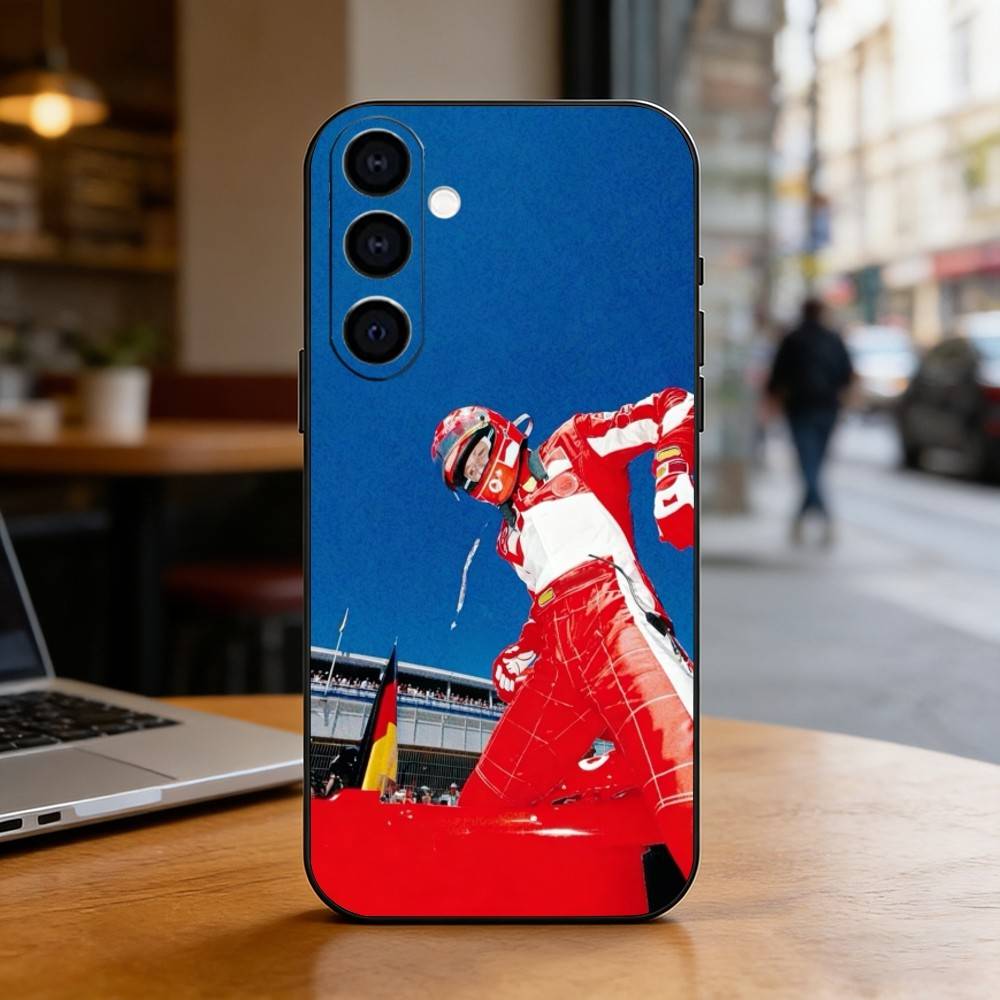 Racing Driver M-Michael S-Schumacher Phone Case Black Silicone Soft For Samsung Galaxy A73,A72,A71,A70,A53,A52,A51