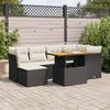 VidaXL Garden Lounge Set 7 Pcs with Cushions Black Wicker 3326947
