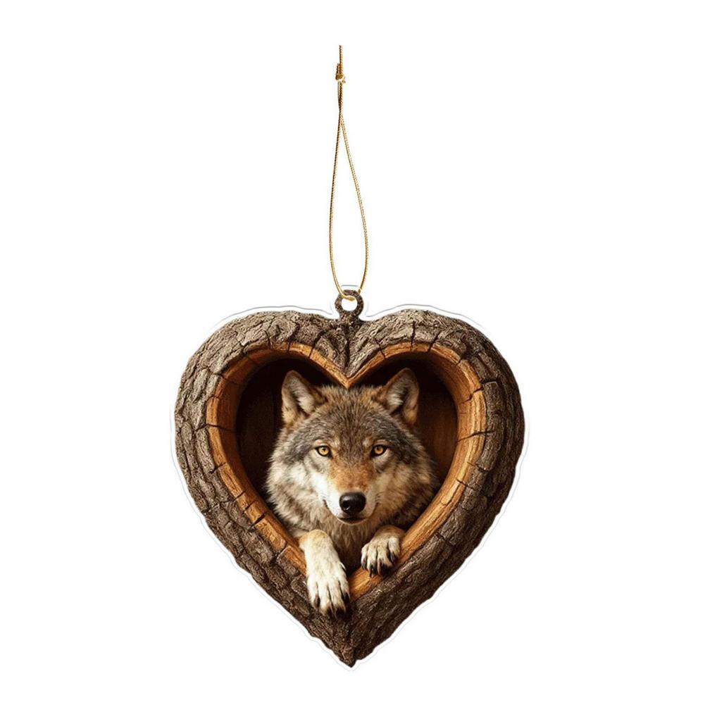 Christmas Ornaments 2D Acrylic Fox Eagle Birds Ornament Woodland Hanging Pendant for Xmas Tree Home Party Decor
