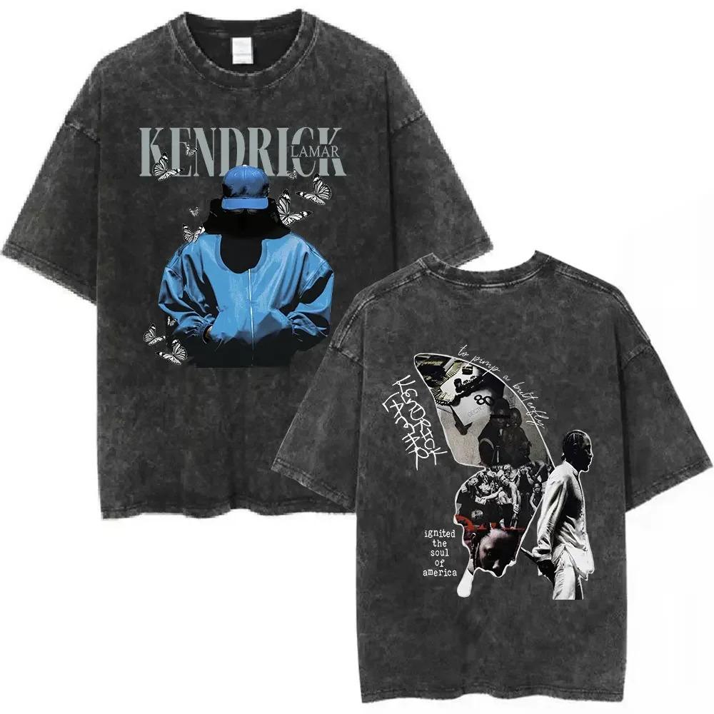 Washed Vintage Rapper Kendrick Lamar & SZA Grand National Tour 2026 T-shirts They Not Like Us Graphic T Shirt Men Hip Hop Tshirt