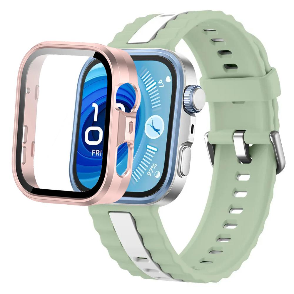 Silikonarmband+PC-Hülle für Huawei Watch Fit 4/Fit 4 Pro Intelligentes Armbandteile für Huawei Watch Fit 3 Uhr Schutzhülle