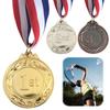 5cm Gold/Silver/Bronze Medal Award Medals with Neck Ribbon Students Rewards Metal Winner Medals for Marathon Ball Games