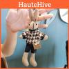 Adorable Houndstooth Bunny Plush Keychain Cute Stuffed Doll Fashion Toy