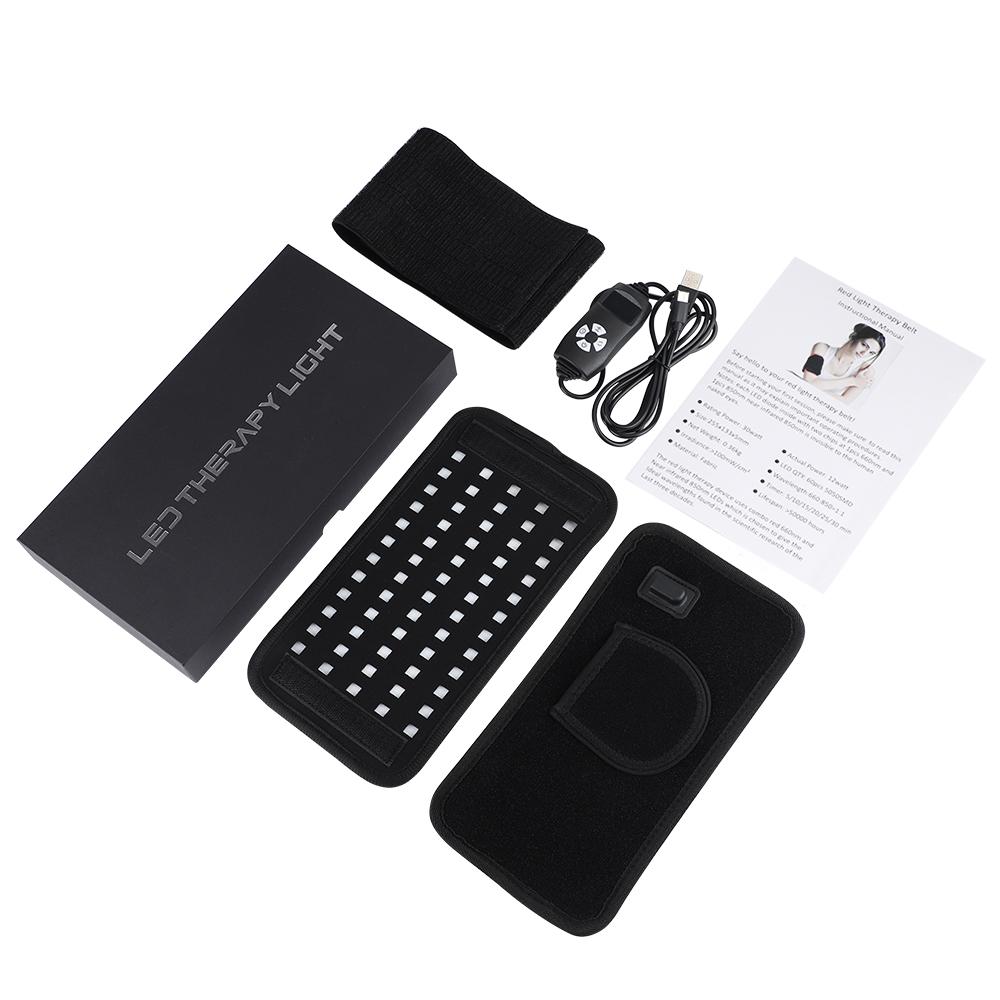 

Пояс для красной светотерапии 660 нм и 850 нм для красоты, омоложения кожи лица, для домашнего использования, светодиодная фотонная терапия ближним инфракрасным светом, светодиодная накладка для локтя чёрный