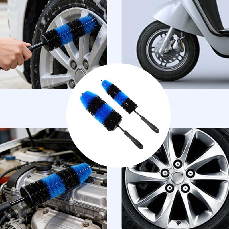 Professional Car Cleaning Tool Soft Bristled Brushes Short Ergonomic Handles For Wheel Arch Detailing Maintenance