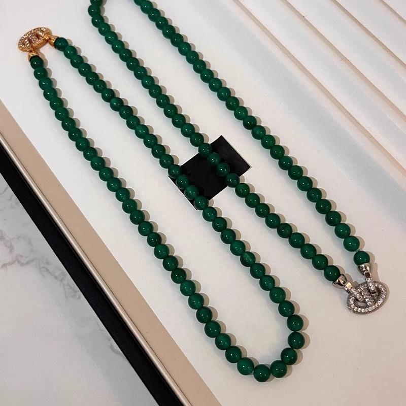 New Arrival 100% Natural Green Chalcedony 14K Gold Filled Female Beads Chain Necklace Promotion For Women Birthday Gifts