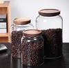 Large Capacity Coffee & Grain Storage Jar with Acacia Lid, High Borosilicate Glass 