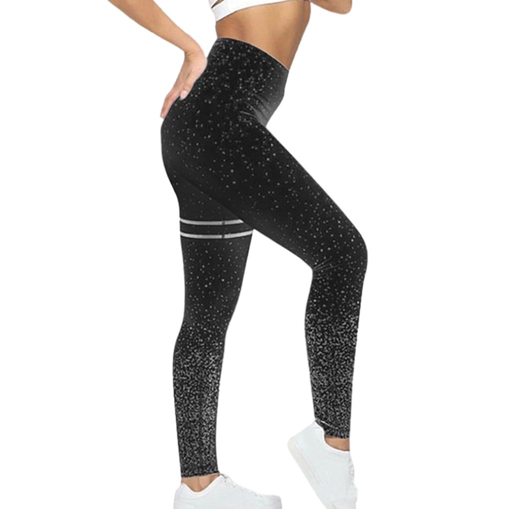 Printing High Waist Pants Running Training Sports Yoga Slimming Length Casual Exercise Trousers Leggings Fitness Ankle