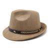 Classic Fedora Hat With Water Wave Embroidery For Men And Women