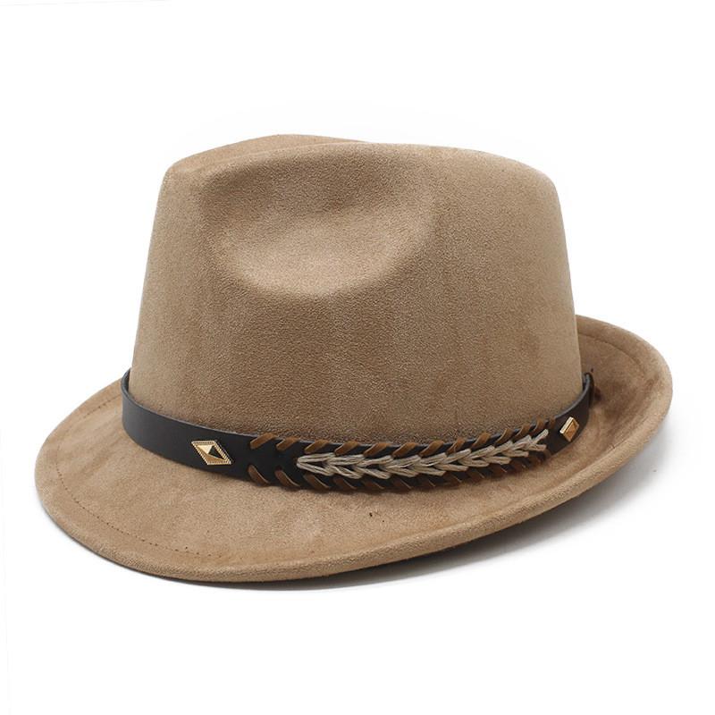 Classic Fedora Hat With Water Wave Embroidery For Men And Women