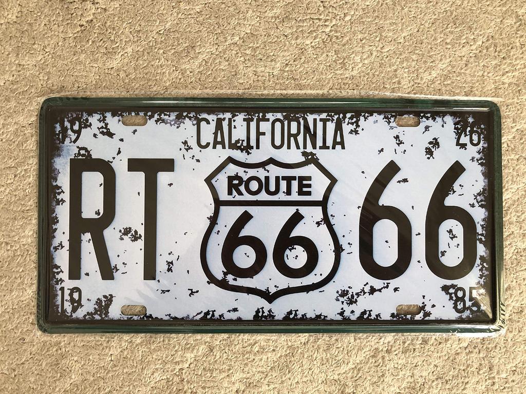 MT Evocon Route 66 Series Tin Set of 6 License Plates Signs,