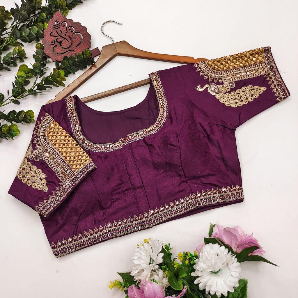 Schwere Braut-Hochzeitsbluse| Bluse zum Tragen mit einem Sari (Größe 46RU, Blusengröße kann auf 52RU vergrößert werden)