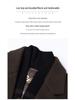 Men's Mid-Length Double-Faced Wool Coat - High-Quality, Warm, Single-Breasted Business Attire for Middle-Aged.