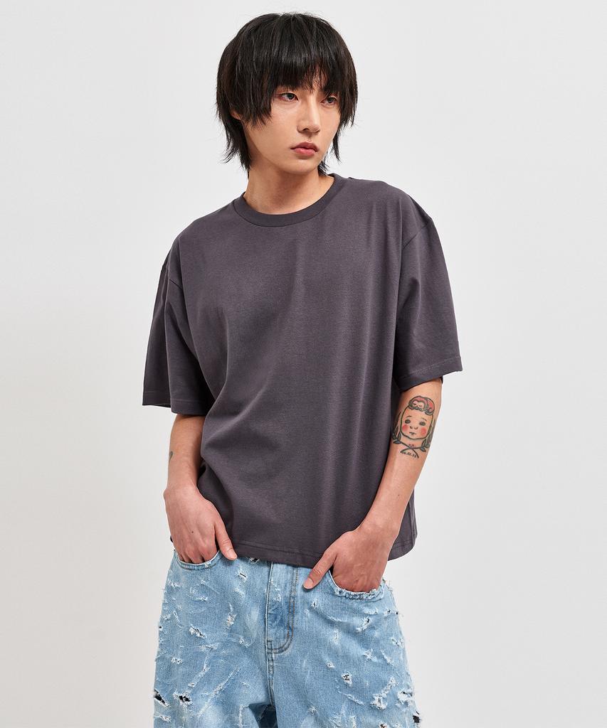 C WEAR BY THE GENIUS Men'S Crop T-Shirt Charcoal