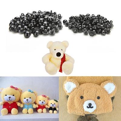 Diameter 14mm 100PCS Brown Plastic Safety Screw Eyes Craft Eyes with Washer for DIY Toy Teady Bear Puppet Doll Making Accessories Supply