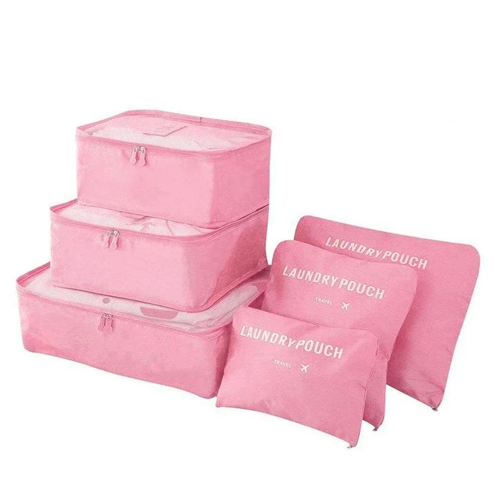 8/6Pcs Travel Organizer Set Folding Storage Bags Wardrobe Cube Suitcase Packing Luggage for Clothes & Shoes
