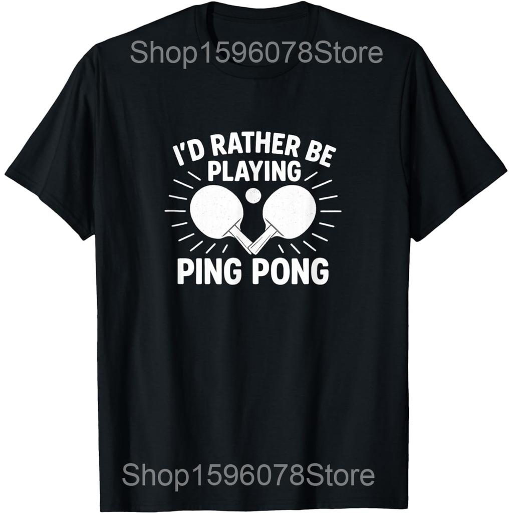 Funny Table Tennis Ping Pong Cat Graphic T Shirts Men Women Cotton Humor Streetwear Tee Shirt Short Sleeve Unisex Loose Clothing