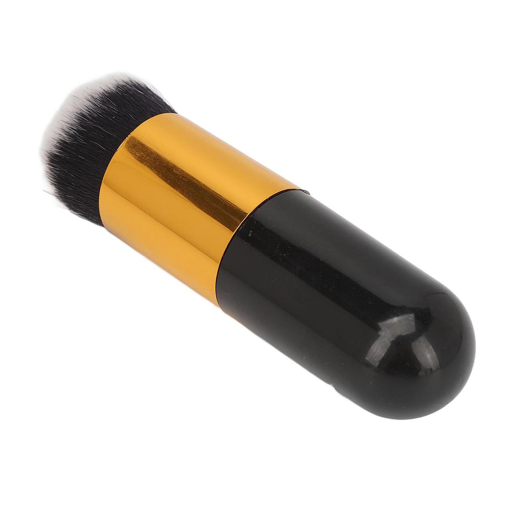 2pcs Chubby Makeup Brush Portable Fluffy Soft Synthetic Chubby Cosmetic Brush Black Golden