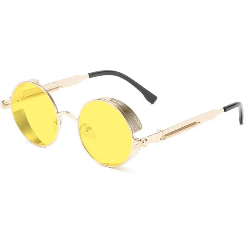 Gold Metal Sunglasses Gothic Steampunk Vintage Shield Eyewear Shades Prescription Sun Glasses 0 -0.5 -1.0 -2.0 To -5.0