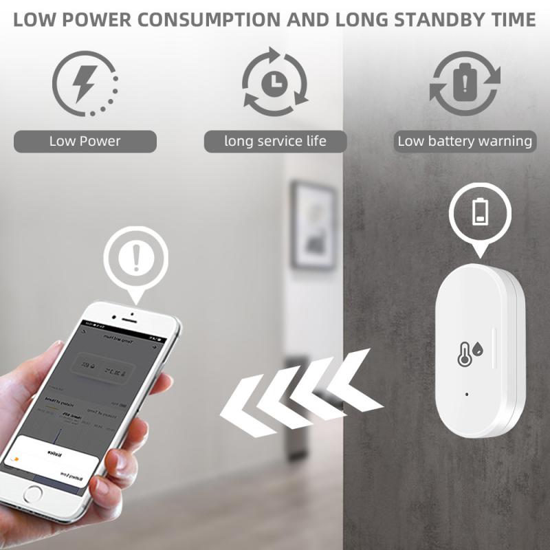 Tuya ZigBee Smart Temperature Sensor and Humidity Sensor with Battery Indoor Thermometer Monitor Work With Alexa Google Home