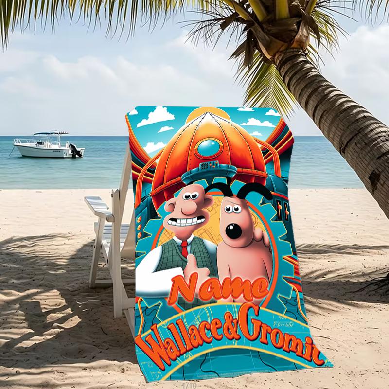 Customizable Personalized Beach Towels Wallace and Gromit Themed designs.Suitable for the Beach, Yoga, Sports;ideal As Beach Accessories