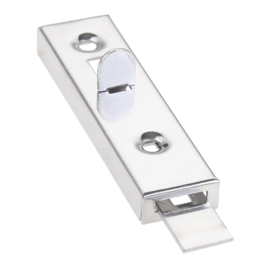 1pc Barn Sliding Door Window Panel Security Bolt Button Open Lock Latch with Screws Silver Metal Household Bedroom Space Garages Hardware 61*16mm