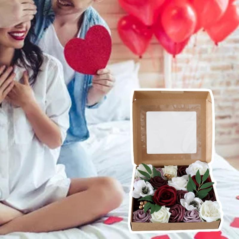 Große Blumen in Dekorativer Box Blumenkasten Tragbare Blumenaufbewahrung Geschenkverpackungsboxen Mit Klarem Fenster
