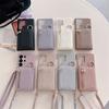 Applicable To Samsung S25Ultra Mobile Phone Case, Lychee Pattern Zipper Bag S25FE Messenger Card S24plus Protective Case