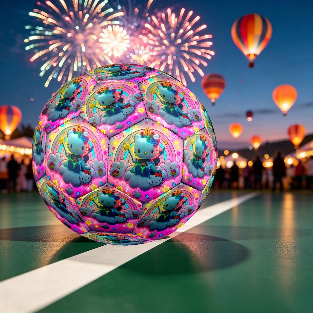 1pc Hello Kitty Pattern Football, Standard Size 5 Soccer Ball Stylish Sport Football for Competition Play and Training