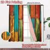 Flat Printing Curtain Colorful Wooden Panels Digital Printed Polyester Drapes Holiday Decorations Perfect Po Curtains Set Of 2 Made