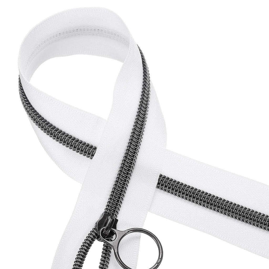 Zíperes de Bobina de Nylon Fechados Zíper de Bobina de Nylon Zíper de Bobina em Atacado com 20 Zíperes de Cor Grafite Deslizantes Para Costura DIY Roupas 10 Jardas