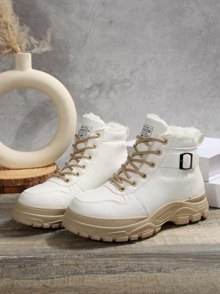 Fashion 2024 Winter Warm Sport Boots Women's Short Plush Ankle Boots Fashion Versatile Platform Lady Shoes Lightweight Sneakers Botas