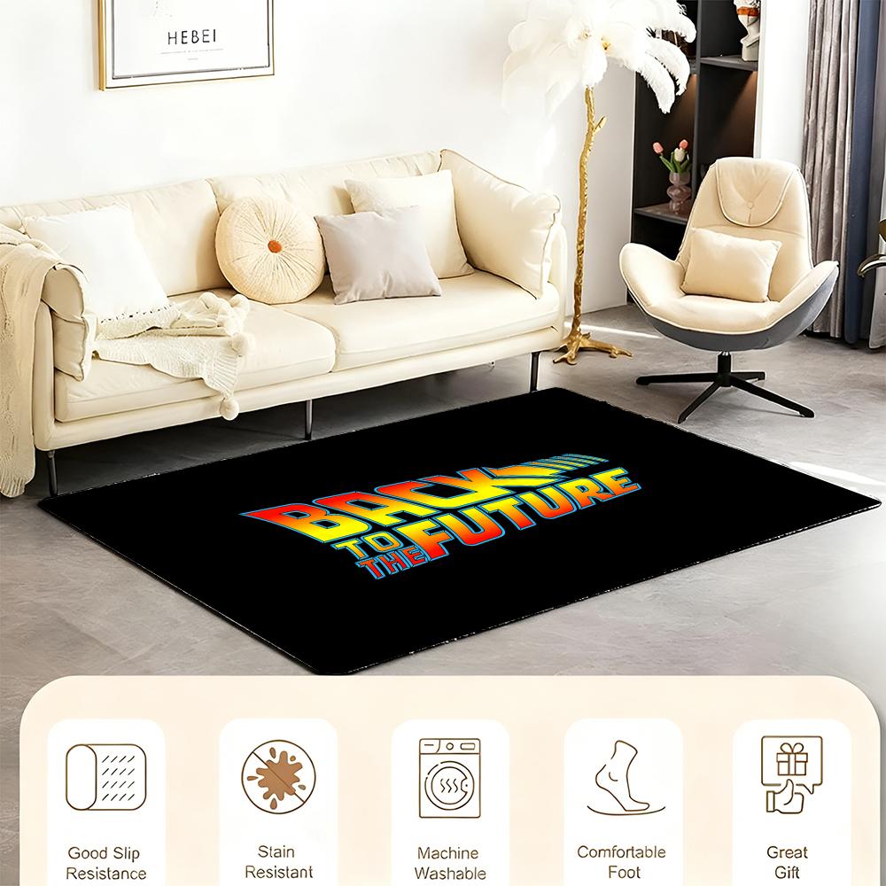 Hot B Back To the F Future Floor Mat Cozy Flannel Soft Thick Non Slip Mat For Living Room Bedroom Kitchen Decor Rugs