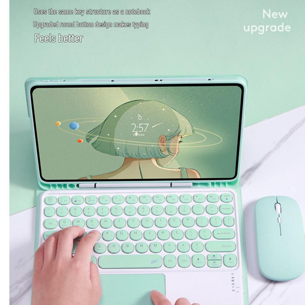 Bluetooth Touch Keyboard for Samsung Tab S9/S10/S7 FE Plus 12.4-inch & S6 Lite Protective Case