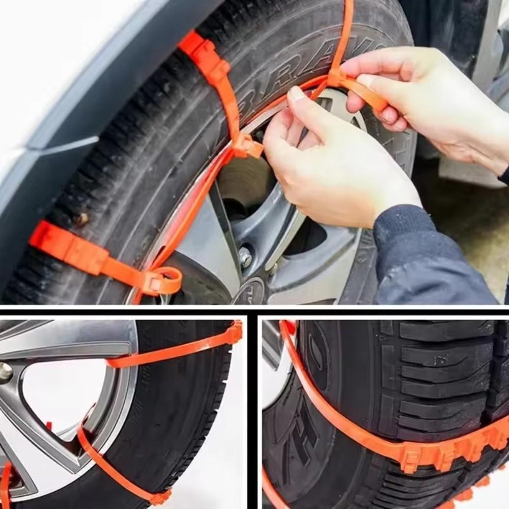 10PCS Anti-Slip Car Tire Chains Car Anti-skid Chains Tire Chains Winter Snow Cable Ties Emergency Accessories