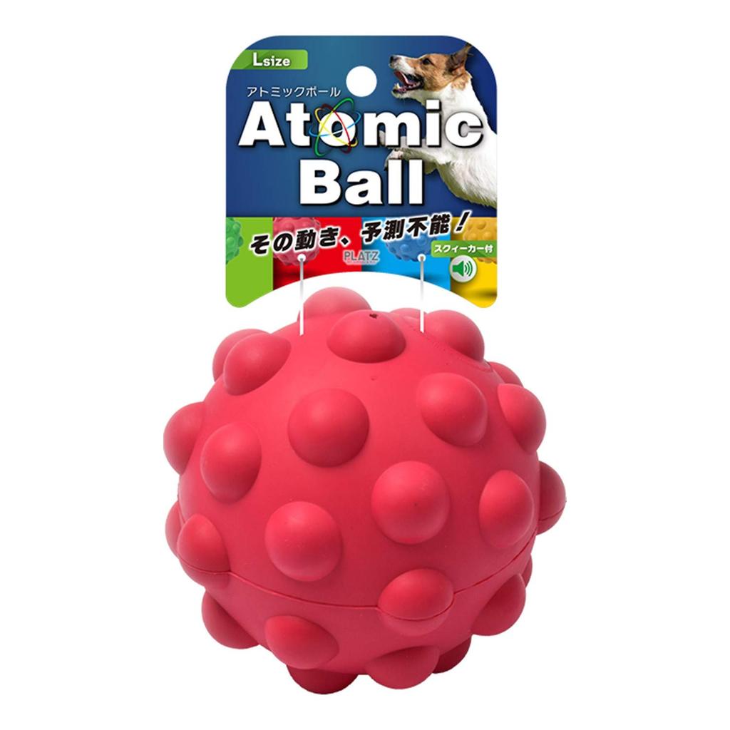 PLATZ PET SUPPLIES FUN Dog Toy Atomic Ball Large Red &