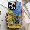 V-Van G-Gogh S-Sternenblumen Handyhülle Für iPhone17,16,15,14,13,12,11 Plus,Pro Max Schwarz Süßigkeiten Silber Beschichtete Hülle