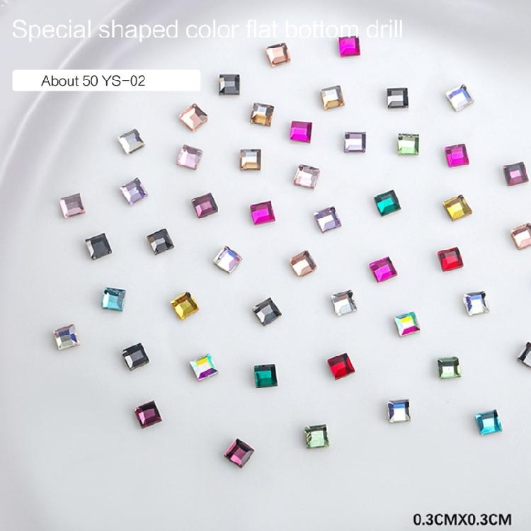 Colorful Rhinestones Nail Art Charms Irregular Nail Art Decorations Pack of 50