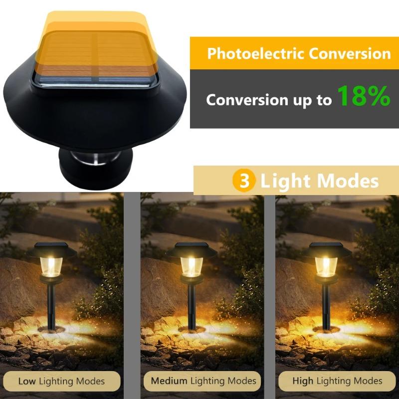 2/4/6PCs Solar Pathway Lights Outdoor Waterproof Christmas Garden Ornament Landscape Light Decor Yard Lawn Walkway Driveway Path
