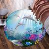 3D Dolphin Ocean Print Rug,  Non Slip Carpet, Artistic Floor Mat for Living Room, Bedroom, Play Area Decor
