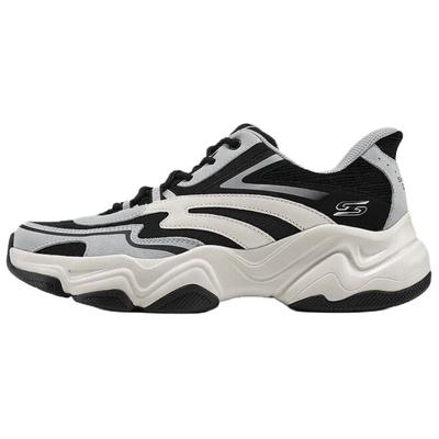 DLites Vielseitige Bequeme Plateau Dad Sneaker Herren Sneaker Schwarz Weiß Grau 118335-WBK