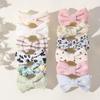 6Pcs/Set Sweet Bowknot Baby Hair Clips Grid Flower Dot Cotton Fabric Barrettes Girls Headwear Princess Kids Hair Accessories