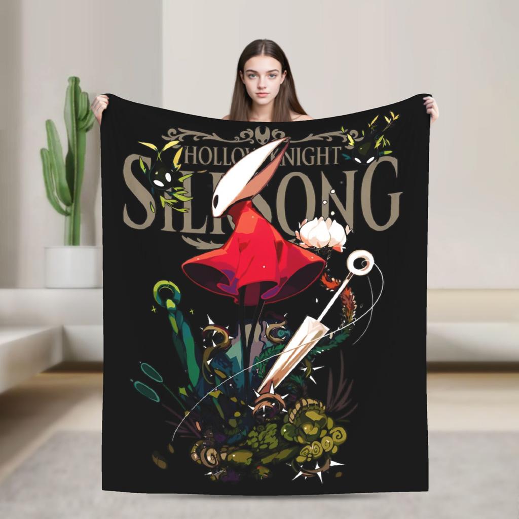 Hollow Knight Silksong Hornet Blankets Coral Fleece Plush Autumn/Winter Portable Warm Throw Blanket for Sofa Travel Rug Piece
