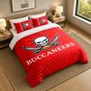 3-Piece Bed Sheet Set with Tampa Bay Buccaneers Design, 1 Flat Sheet and 2 Pillowcases for Bedroom