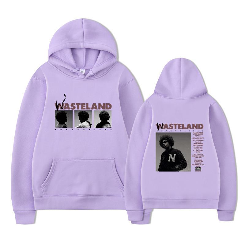 Unisex Schwarzer Hoodie Doppelseitiger Albumcover Grafikdruck Pullover Sweatshirt Streetwear