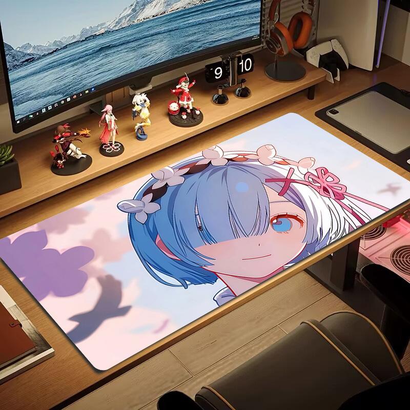 ReZero Print Cushion Non-slip Laptop Tablet Big Mousepad XXL Mat Mini PC Playmat With Lock Edge