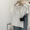Korean Style V-Neck Short Sleeve Loose T-Shirt for Women – Summer 2026 Edition