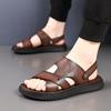 Herresandaler Sommer Kuskinn Strandsko Kjøring Utendørs Bruk Sklisikre Dobbeltbrukssandaler